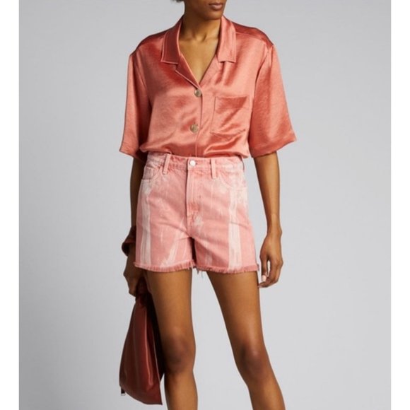 NWT J Brand Women's Jules Pink Cut Off Frayed High Rise Denim Shorts 30 - Picture 1 of 8